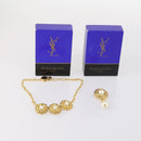 SAINT LAURENT Necklace Brooch metal 2Set Gold Auth bs29380-9