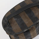 FENDI Zucchino Hand Bag Canvas PVC 7Set Brown Black Auth bs29383-14