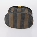 FENDI Zucchino Hand Bag Canvas PVC 7Set Brown Black Auth bs29383-15