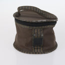 FENDI Zucchino Hand Bag Canvas PVC 7Set Brown Black Auth bs29383-18