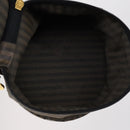 FENDI Zucchino Hand Bag Canvas PVC 7Set Brown Black Auth bs29383-22