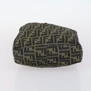 FENDI Zucchino Hand Bag Canvas PVC 7Set Brown Black Auth bs29383-27