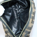 FENDI Zucchino Hand Bag Canvas PVC 7Set Brown Black Auth bs29383-31