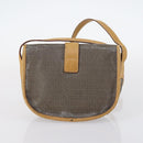 FENDI Zucchino Hand Bag Canvas PVC 7Set Brown Black Auth bs29383-33