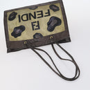 FENDI Zucchino Hand Bag Canvas PVC 7Set Brown Black Auth bs29383-4