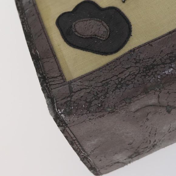 FENDI Zucchino Hand Bag Canvas PVC 7Set Brown Black Auth bs29383