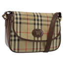 Burberrys Nova Check Shoulder Bag Canvas Beige Gold Auth bs29388-1