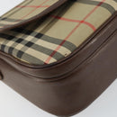 Burberrys Nova Check Shoulder Bag Canvas Beige Gold Auth bs29388-9