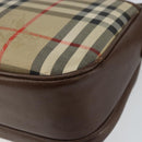 Burberrys Nova Check Shoulder Bag Canvas Beige Gold Auth bs29388-15