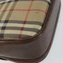 Burberrys Nova Check Shoulder Bag Canvas Beige Gold Auth bs29388-16