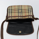 Burberrys Nova Check Shoulder Bag Canvas Beige Gold Auth bs29388-10