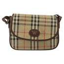 Burberrys Nova Check Shoulder Bag Canvas Beige Gold Auth bs29388-13