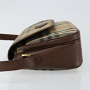 Burberrys Nova Check Shoulder Bag Canvas Beige Gold Auth bs29388-4