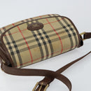 Burberrys Nova Check Shoulder Bag Canvas Beige Gold Auth bs29388-6