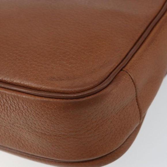 Burberrys Shoulder Bag Leather Gold Brown Auth bs29390