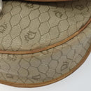 Christian Dior Honeycomb Canvas Shoulder Bag PVC Beige Gold Auth bs29391-10