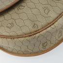Christian Dior Honeycomb Canvas Shoulder Bag PVC Beige Gold Auth bs29391-11