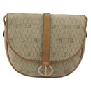 Christian Dior Honeycomb Canvas Shoulder Bag PVC Beige Gold Auth bs29391-2