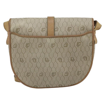 Christian Dior Honeycomb Canvas Shoulder Bag PVC Beige Gold Auth bs29391 - 0