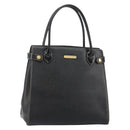 Burberrys Hand Bag Leather Black Gold Auth bs29392-1