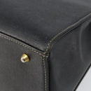 Burberrys Hand Bag Leather Black Gold Auth bs29392-15