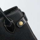 Burberrys Hand Bag Leather Black Gold Auth bs29392-11