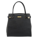 Burberrys Hand Bag Leather Black Gold Auth bs29392-13