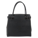 Burberrys Hand Bag Leather Black Gold Auth bs29392-2