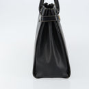 Burberrys Hand Bag Leather Black Gold Auth bs29392-3