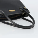 Burberrys Hand Bag Leather Black Gold Auth bs29392-7