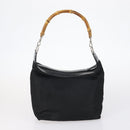 GUCCI Bamboo Jackie Shoulder Bag Nylon 6Set Black Auth bs29393-13