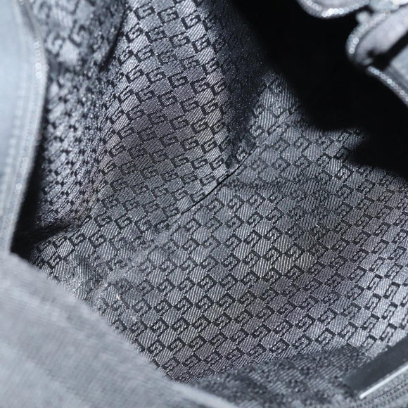 GUCCI Bamboo Jackie Shoulder Bag Nylon 6Set Black Auth bs29393