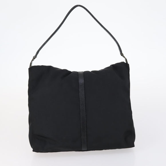 GUCCI Bamboo Jackie Shoulder Bag Nylon 6Set Black Auth bs29393