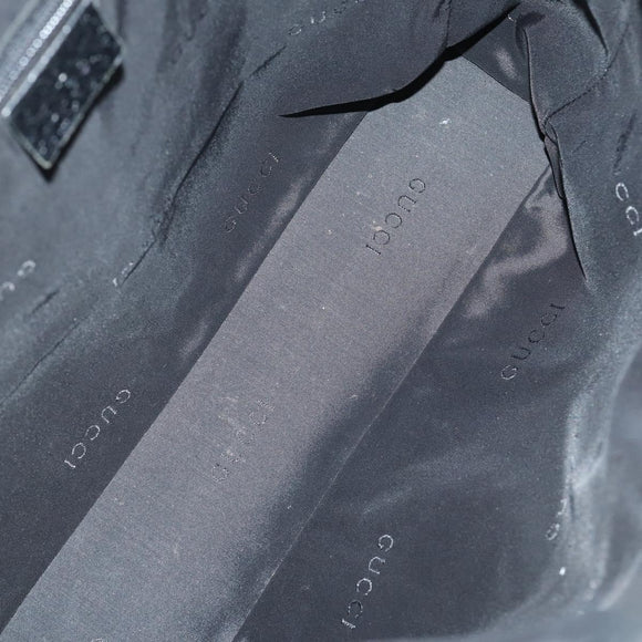 GUCCI Bamboo Jackie Shoulder Bag Nylon 6Set Black Auth bs29393