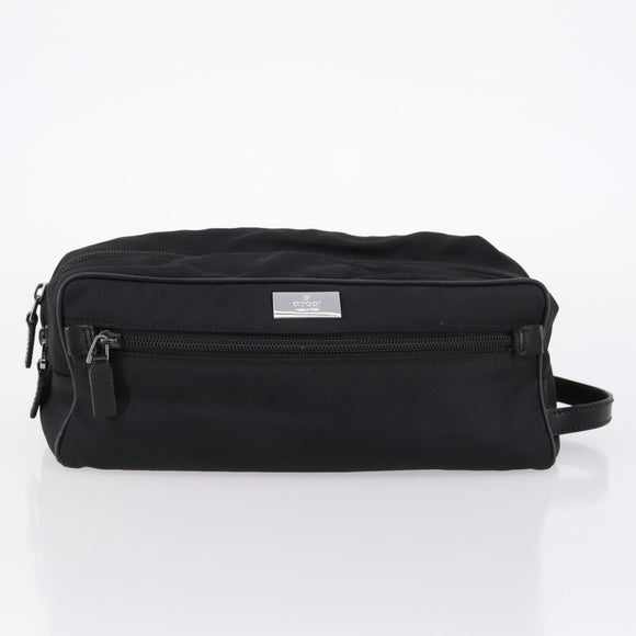 GUCCI Bamboo Jackie Shoulder Bag Nylon 6Set Black Auth bs29393