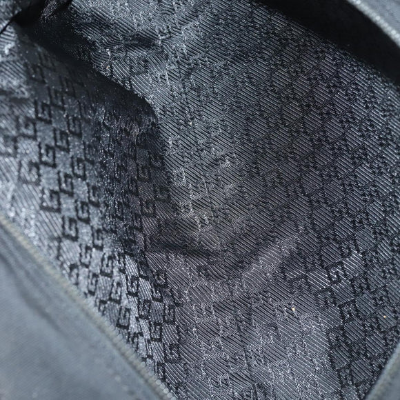 GUCCI Bamboo Jackie Shoulder Bag Nylon 6Set Black Auth bs29393