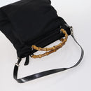 GUCCI Bamboo Jackie Shoulder Bag Nylon 6Set Black Auth bs29393-4