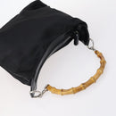 GUCCI Bamboo Jackie Shoulder Bag Nylon 6Set Black Auth bs29393-9