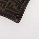 FENDI Zucca Canvas Clutch Bag Black Brown gold Auth bs29397-14
