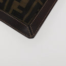 FENDI Zucca Canvas Clutch Bag Black Brown gold Auth bs29397-15