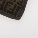 FENDI Zucca Canvas Clutch Bag Black Brown gold Auth bs29397-8