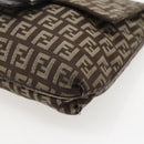 FENDI Zucchino Canvas Shoulder Bag Brown Auth bs29399-10