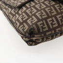 FENDI Zucchino Canvas Shoulder Bag Brown Auth bs29399-11