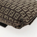 FENDI Zucchino Canvas Shoulder Bag Brown Auth bs29399-12