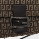 FENDI Zucchino Canvas Shoulder Bag Brown Auth bs29399-15