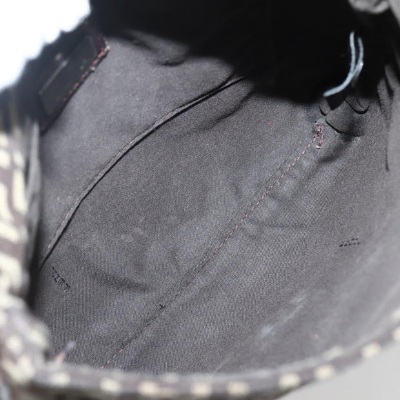 FENDI Zucchino Canvas Shoulder Bag Brown Auth bs29399