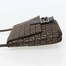 FENDI Zucchino Canvas Shoulder Bag Brown Auth bs29399-4