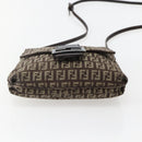 FENDI Zucchino Canvas Shoulder Bag Brown Auth bs29399-9