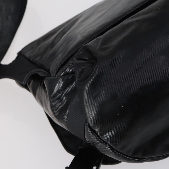 CHANEL Sports Shoulder Bag Coated Canvas Black Silver CC Auth bs29400