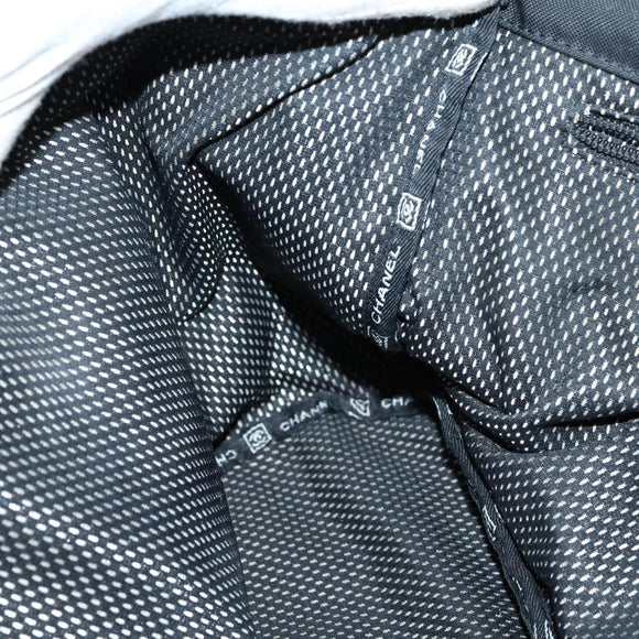 CHANEL Sports Shoulder Bag Coated Canvas Black Silver CC Auth bs29400